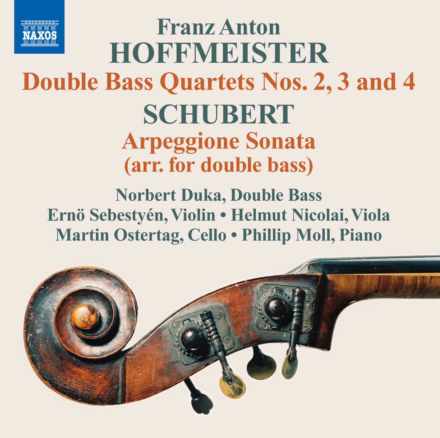 Hoffmeister, F.A.: Double Bass Quartets Nos. 2-4 - Schubert, F.: Arpeggione Sonata (arr. for Double  album cover