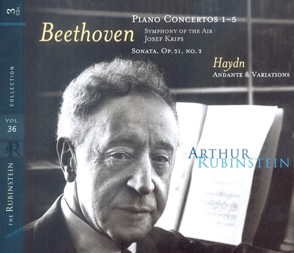 Rubinstein Collection, Vol. 36 - Beethoven: Piano Concertos Nos. 1-5, Piano Sonata No. 18 - Haydn: A album cover
