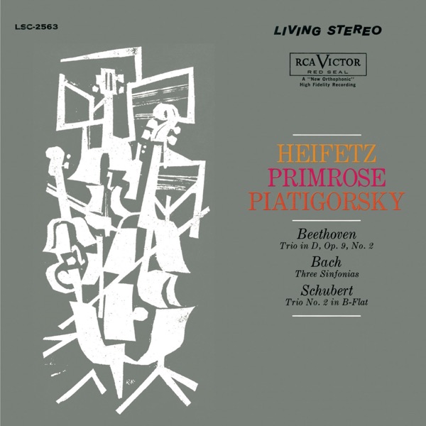 Beethoven: Trio, Op. 9, No. 2, Bach: Sinfonia No. 4, 9, 3, Schubert: Trio No. 2 album cover