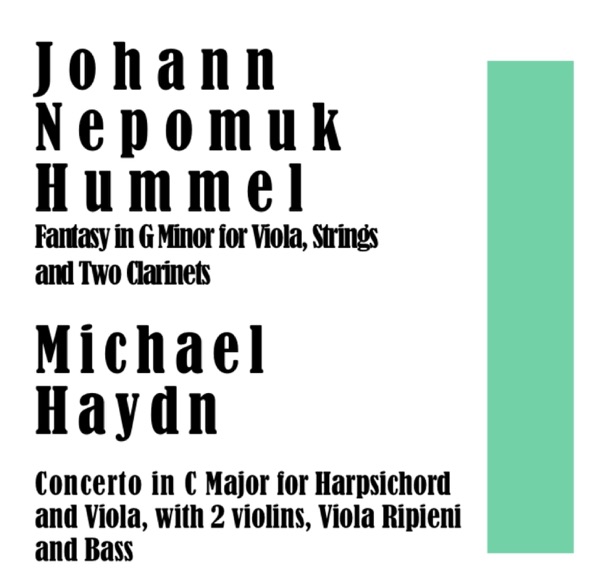 Johann Nepomuk Hummel: Fantasy in G Minor for Viola, Strings and Two Clarinets - Michael Haydn: Conc album cover