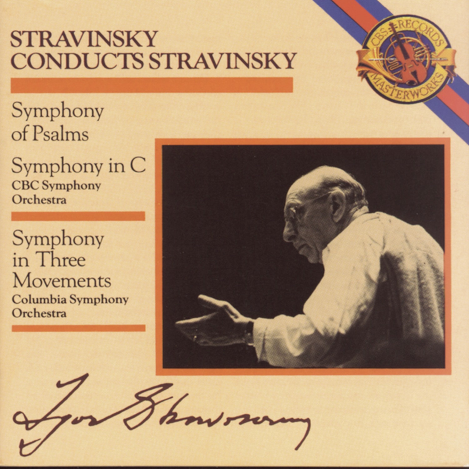 Stravinsky Conducts Stravinsky: Symphony in Three Movements, Symphony in C & Symphony of Psalms album cover