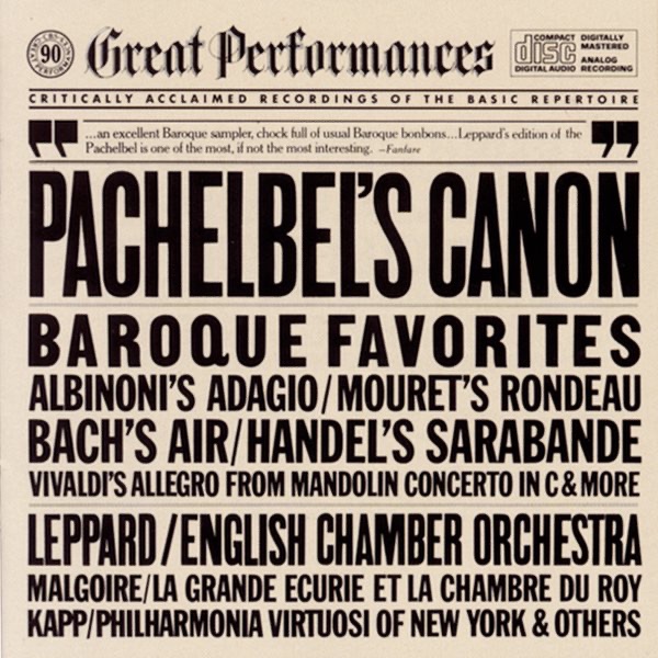 Great Performances: Baroque Favorites - Pachelbel's Canon album cover