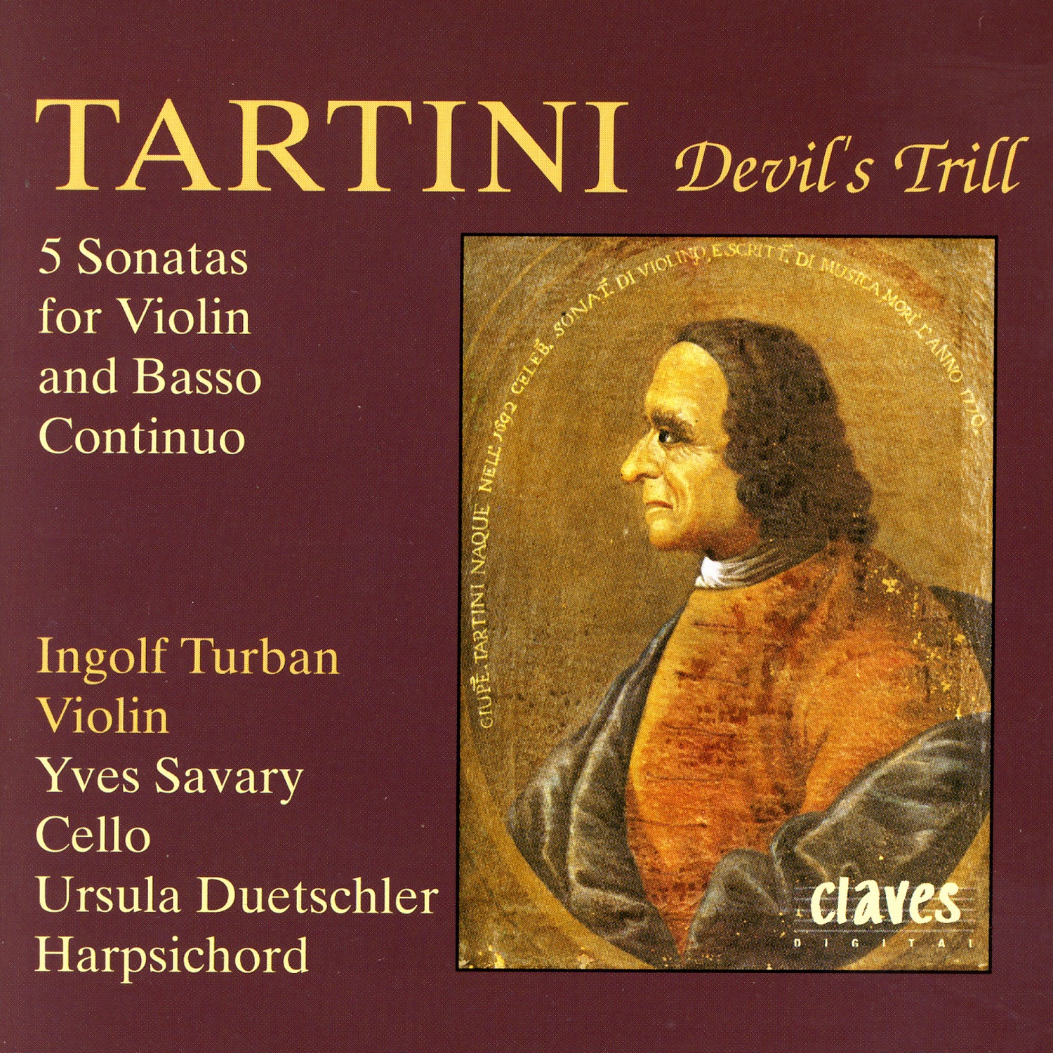 Tartini: Five Sonatas for Violin & Basso Continuo album cover