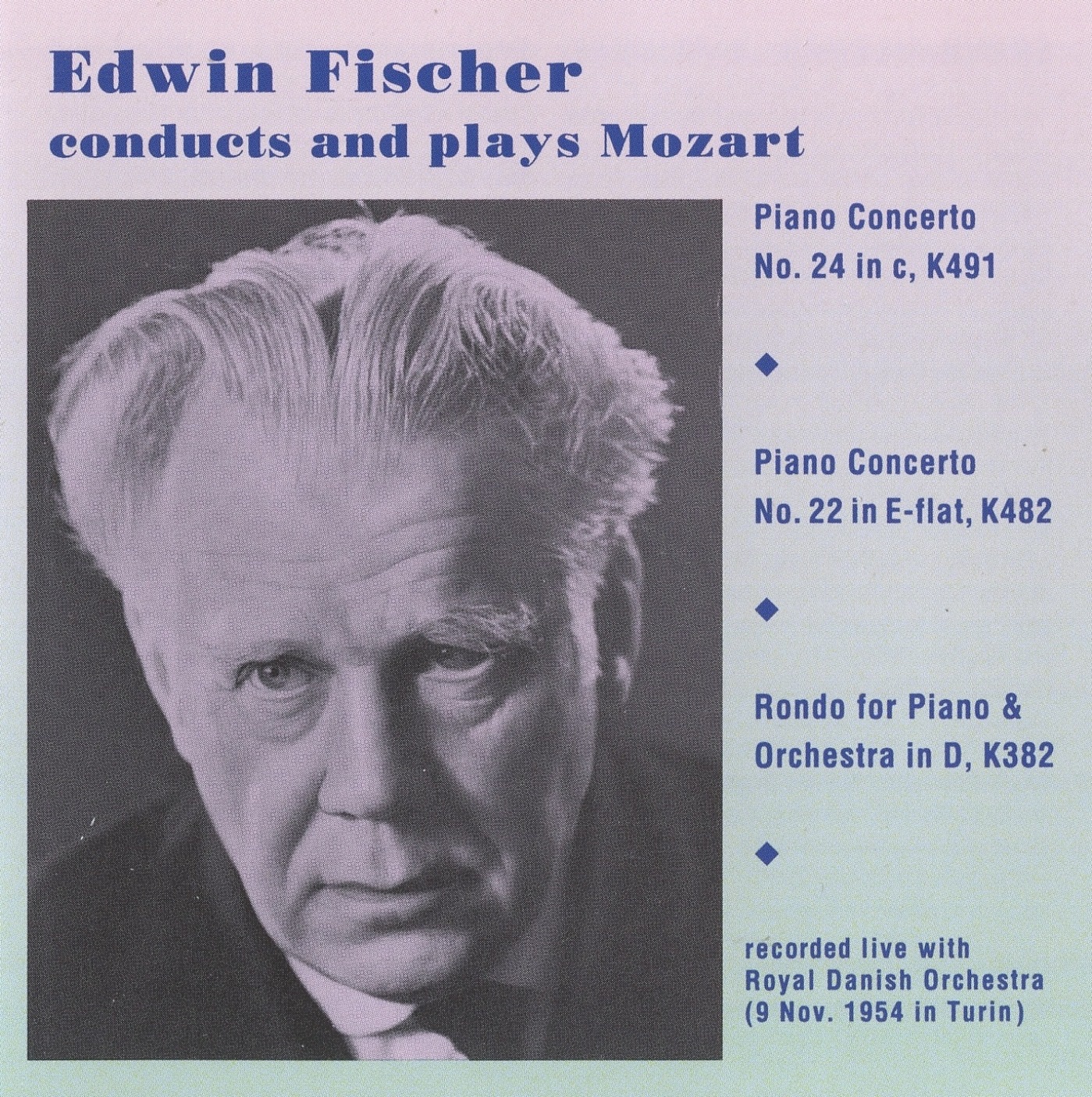 Edwin Fischer Plays Mozart (1954) album cover