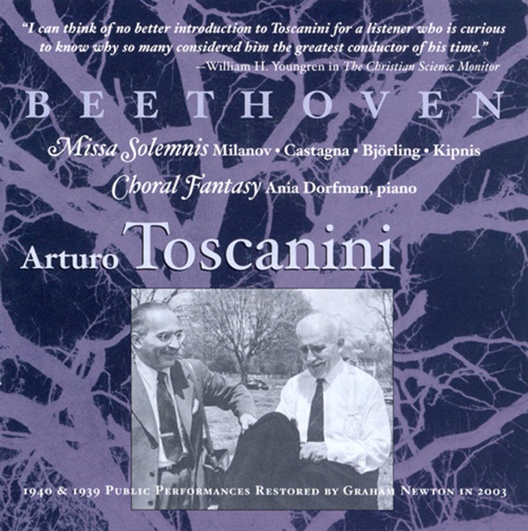Beethoven: Missa Solemnis (Milanova. Catagna, Bjorling, Kipnis) - Choral Fantasy (Toscanini) (1939) album cover