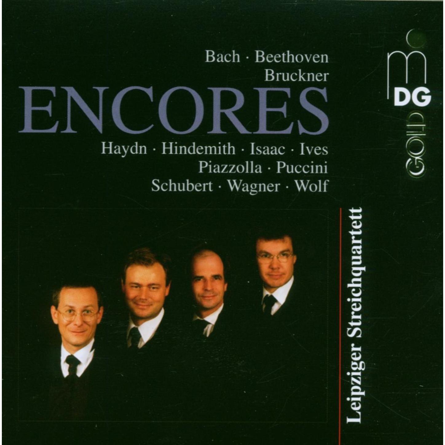 Encores: Bach, Beethoven, Bruckner, Haydn, Hindemith, Isaac, Ives, Piazolla, Puccini, Schubert, Wagn album cover