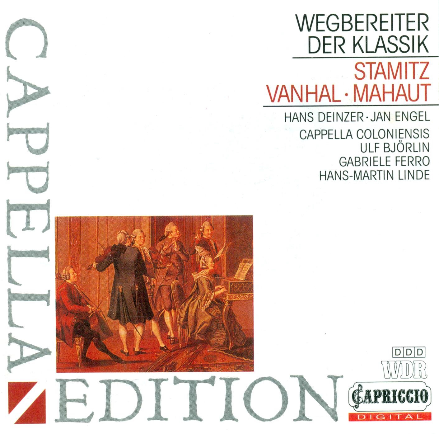 Stamitz, C.: Orchestral Quartet in G Major - Stamitz, J.: Clarinet Concerto in B Flat Major - Vanhal album cover