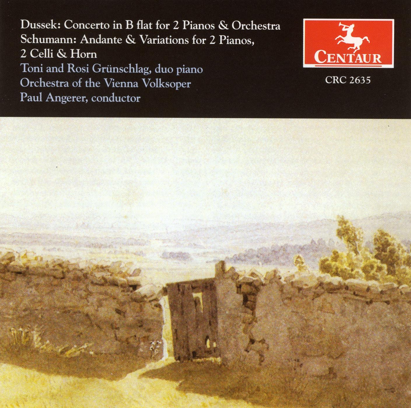 Dussek, J.L.: Concerto for 2 Pianos in B Flat Major - Schumann, R.: Andante and Variations album cover