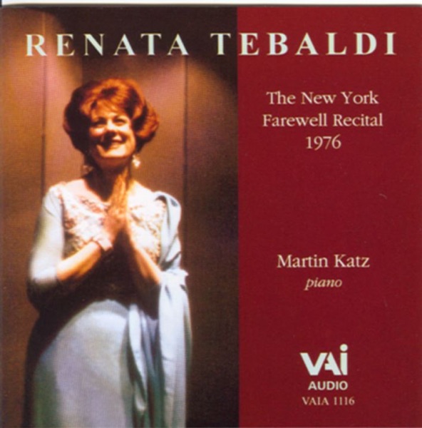Renata Tebaldi: The New York Farewell Recital 1976 (Live Recording) album cover