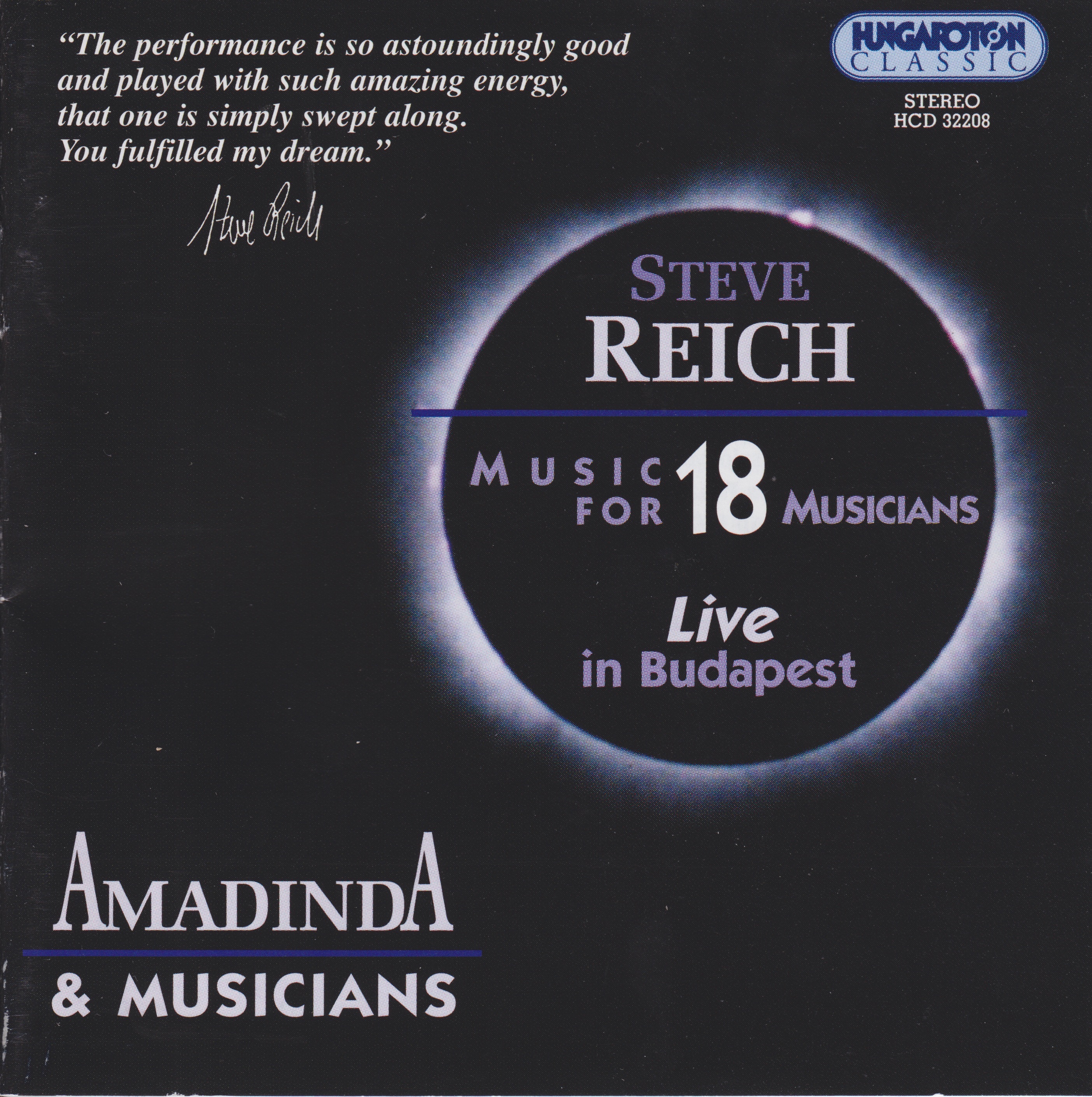S. Reich: Music for 18 Musicians album cover