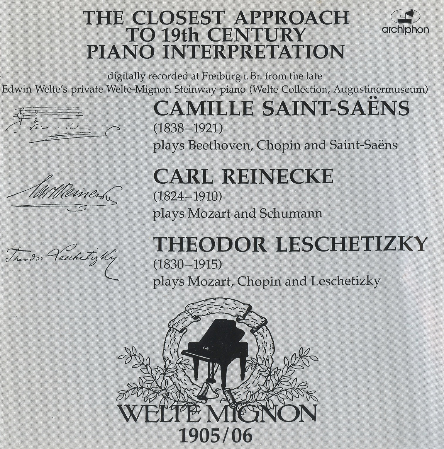 19th Century Pianists On Welte Mignon album cover