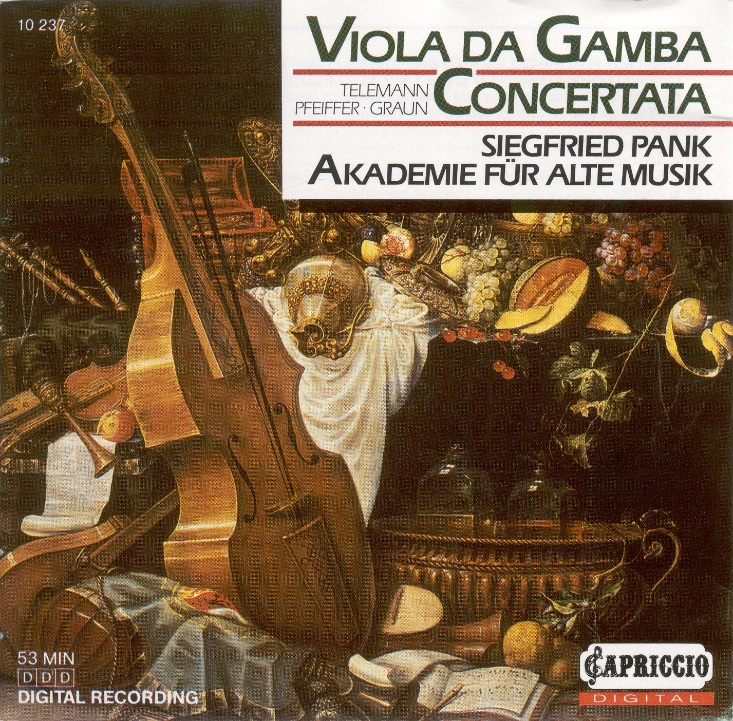 Telemann, G.P.: Overture (Suite) in D Major - Pfeiffer, J.: Viola Da Gamba Concerto - Graun, J.G.: V album cover