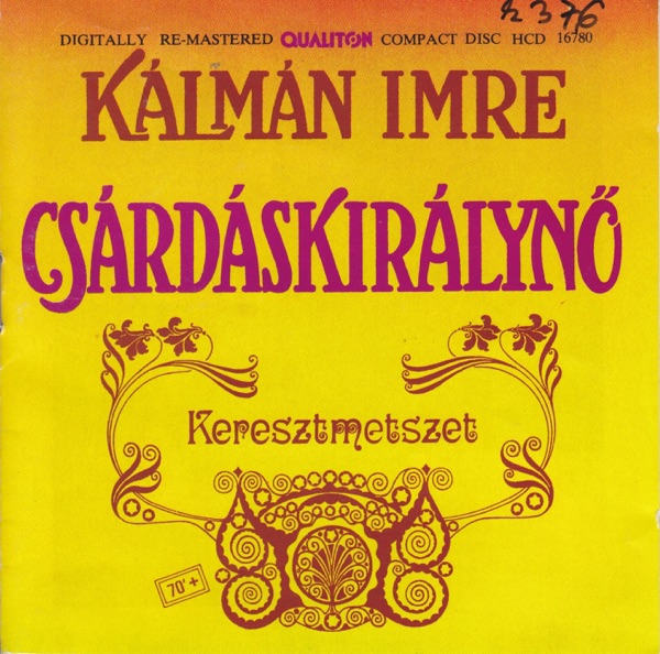I. Kálmán: Csárdáskirálynő (Keresztmetszet) album cover