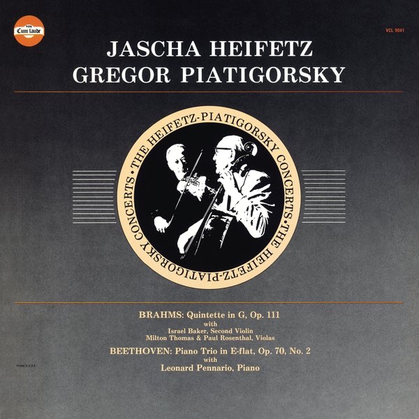 Jascha Heifetz and Gregor Piatigorsky: Brahms: Quintette in G. Op. 111 - Beethoven: Piano Trio in E- album cover