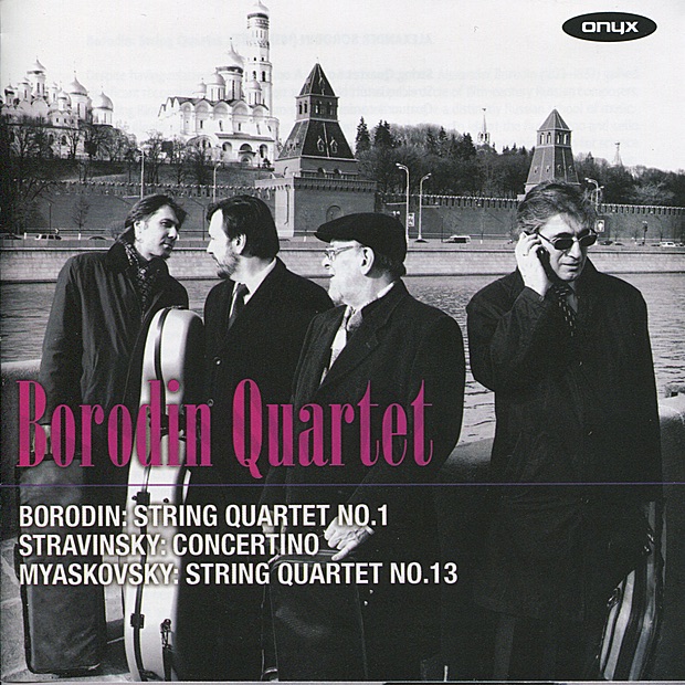 Borodin Quartet perform Borodin, Stravinsky & Myaskovsky album cover