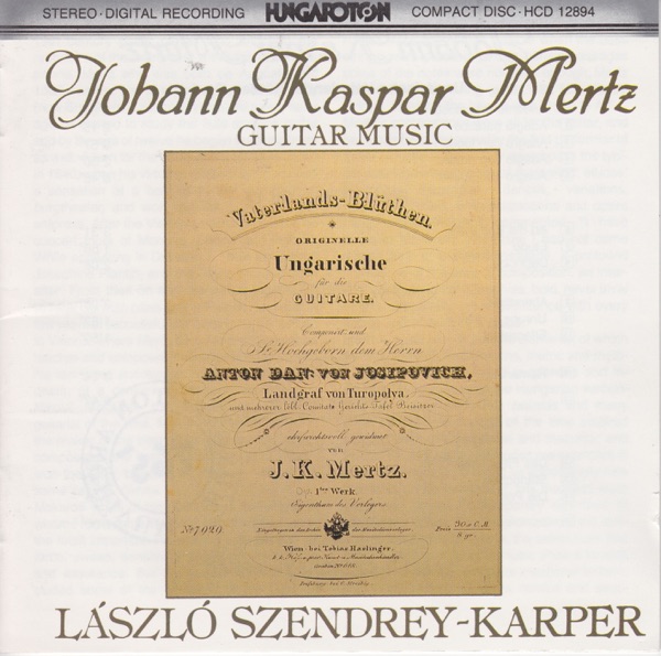 J. K. Mertz: Guitar Music album cover