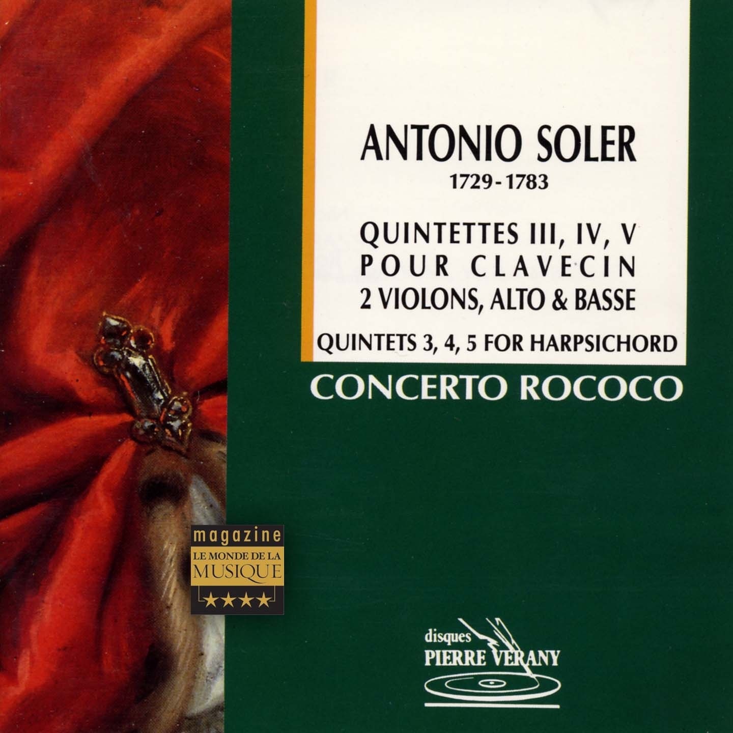 Soler : Quintettes pour  clavecin, 2 violons, alto & basse, vol.1 album cover