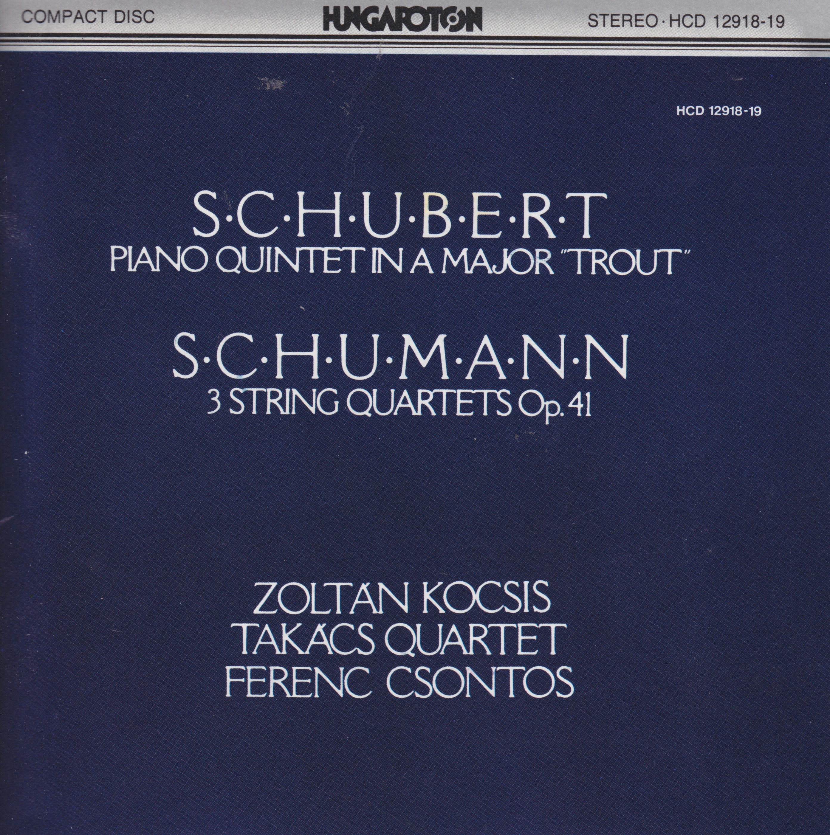 F. Schubert: "Trout" Quintet, R. Schumann: Quartets album cover