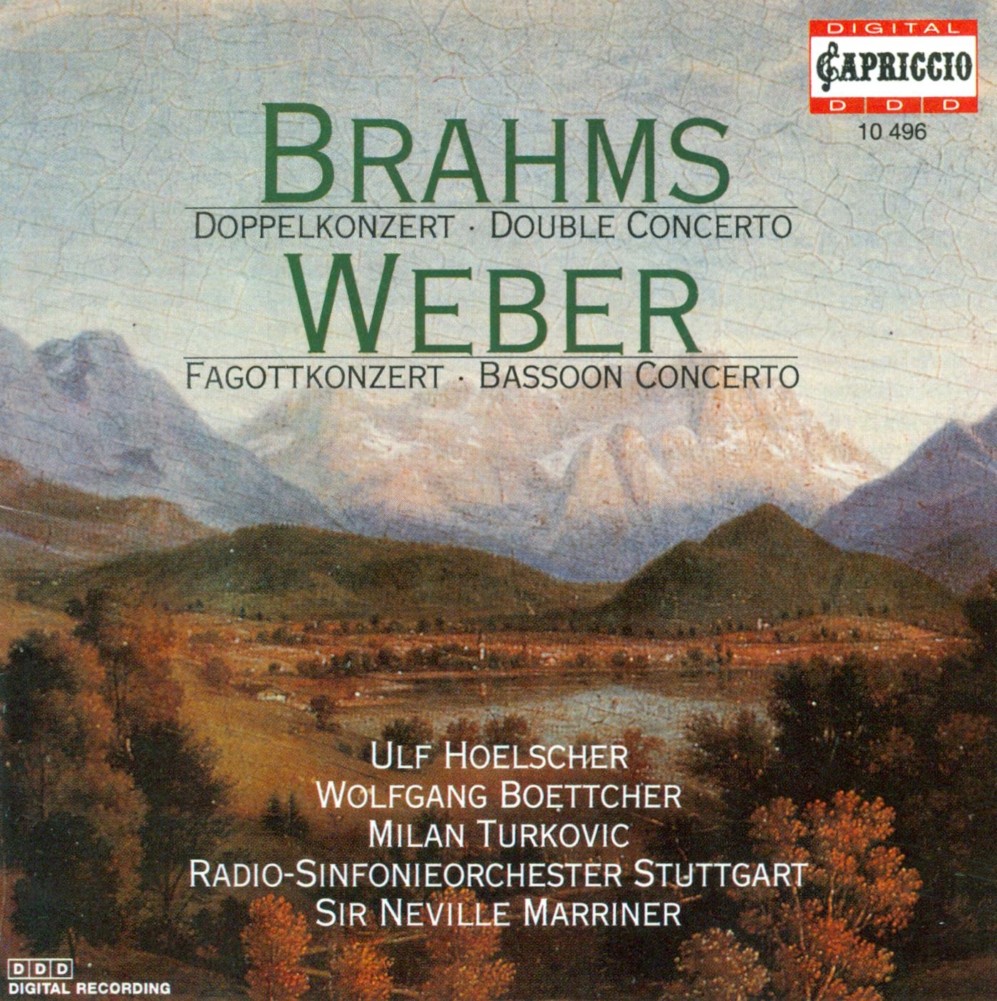 Brahms: Double Concerto - Weber: Bassoon Concerto album cover