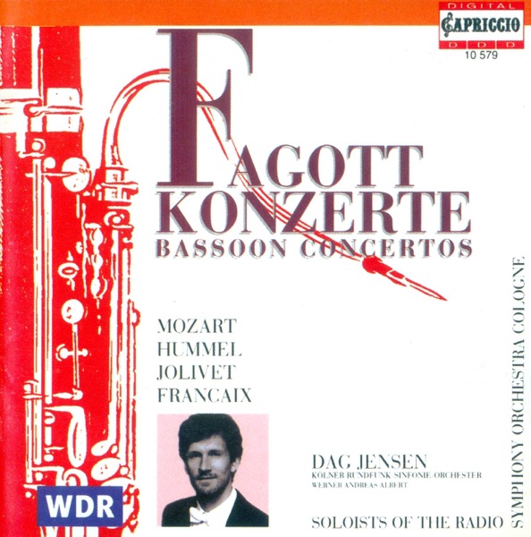 Mozart: Bassoon Concerto, K. 191 - Hummel: Bassoon Concerto, WoO 23 - Jolivet: Bassoon Concerto album cover