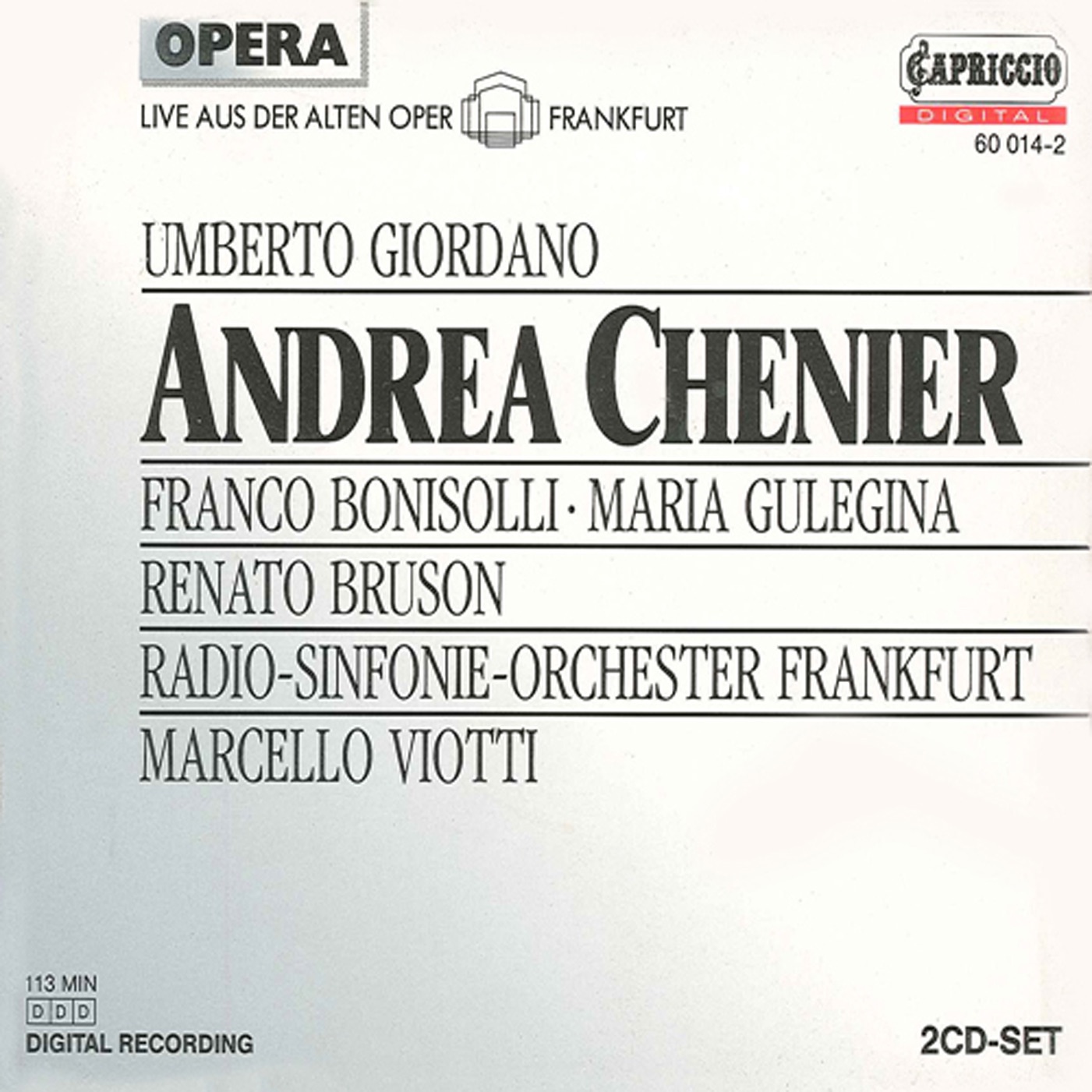 Giordano, U.: Andrea Chenier album cover