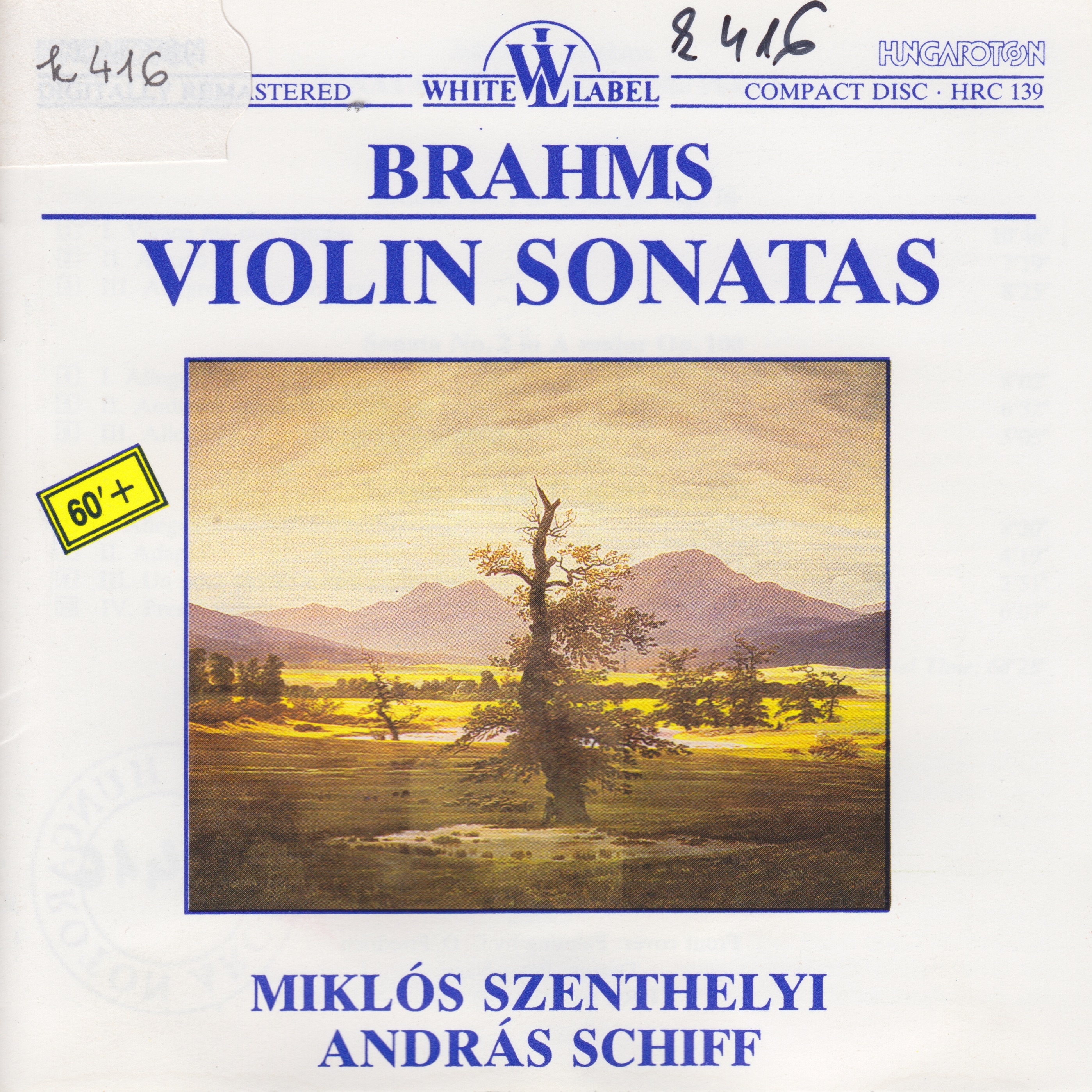 J. Brahms: Sonatas for Violin and Piano album cover