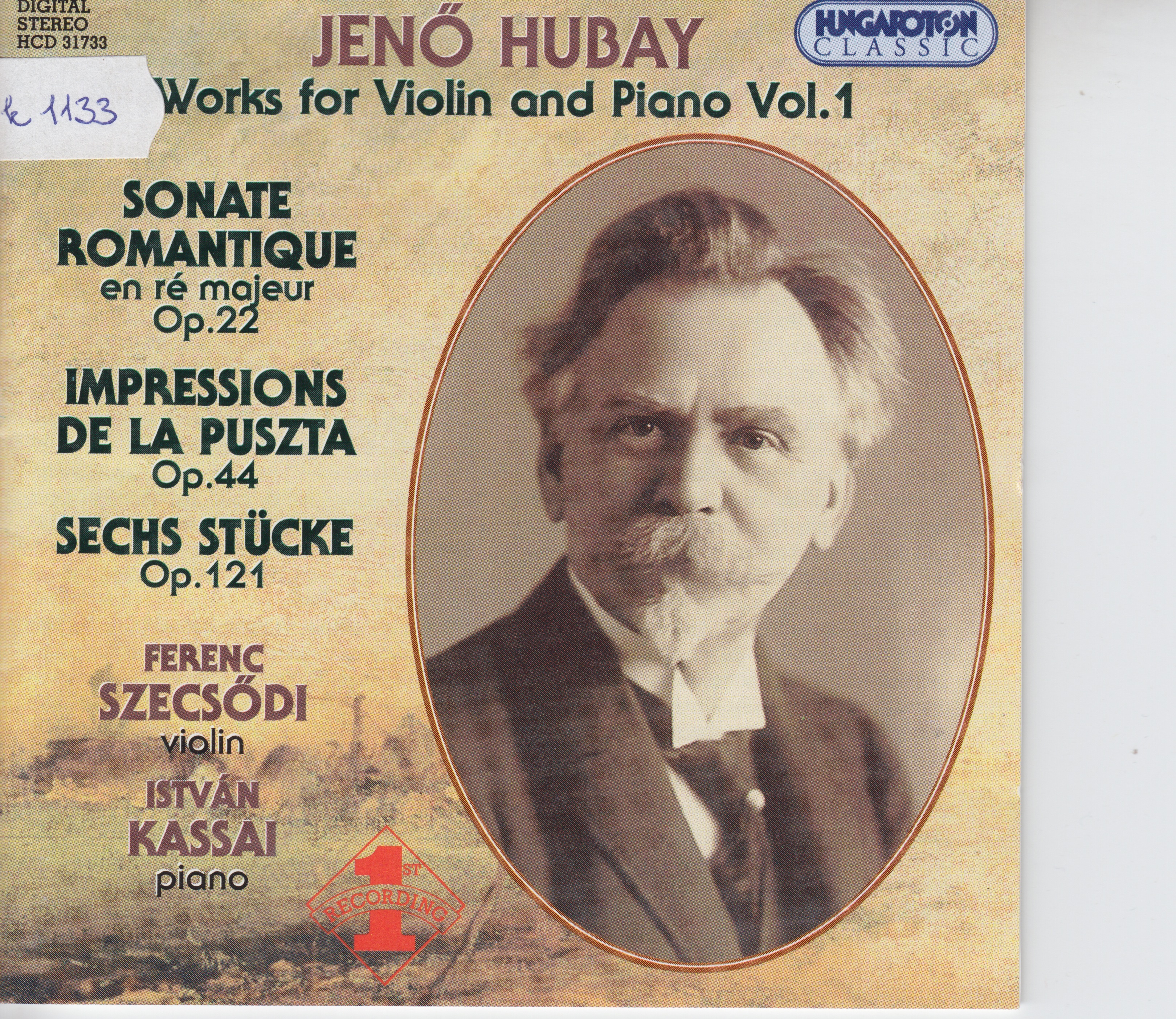 Works for Violin and Piano Vol.1 album cover