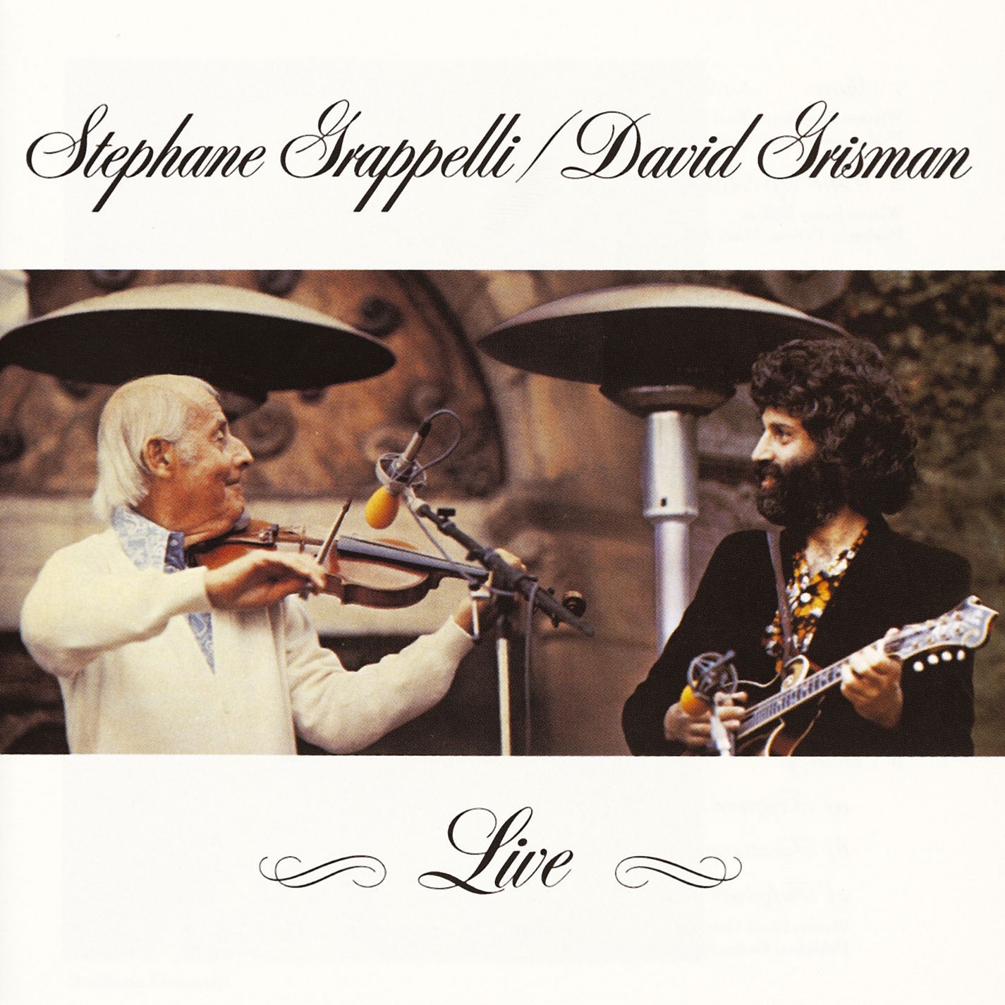 Stephane Grappelli and David Grisman - Live album cover
