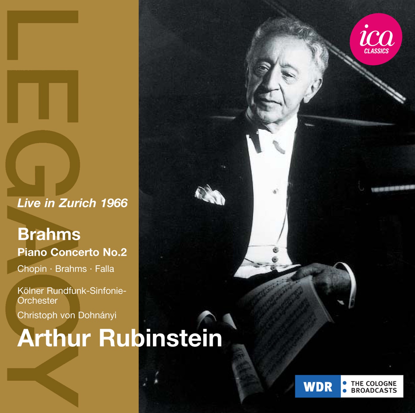 Rubinstein: Live in Zurich 1966 album cover