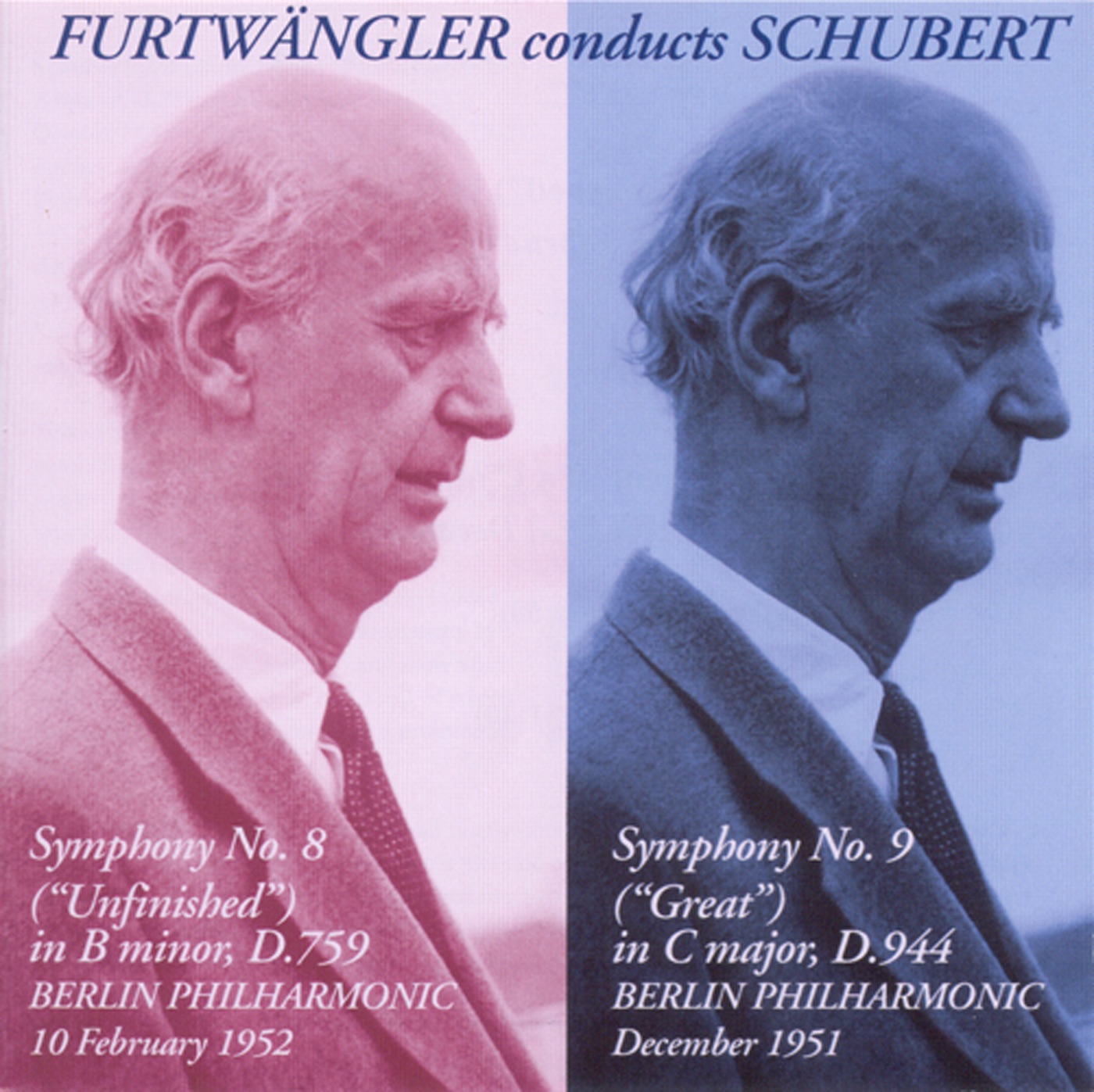 Schubert: Symphonies Nos. 8, "Unfinished" and 9, "Great" (1951-1952) album cover