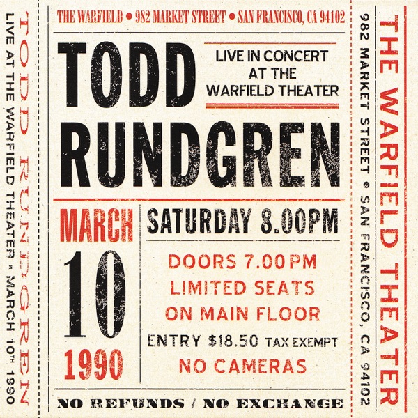 Live at the Warfield Theater, San Francisco: March 10th 1990 (Live) album cover