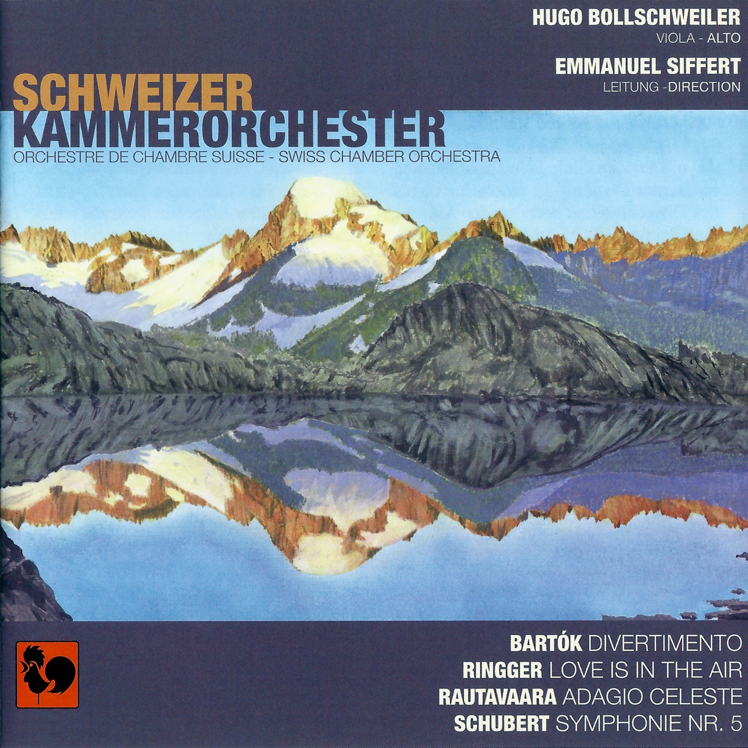 Bartók: Divertimento, Sz. 113 – Ringger: Love Is in the Air – Rautavaara: Adagio celeste – Schubert: album cover