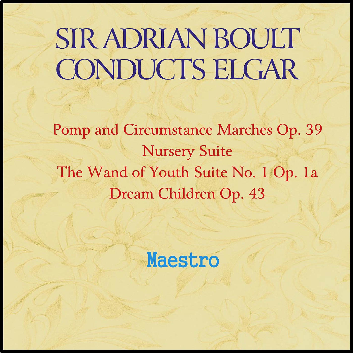 Sir Adrian Boult conducts Elgar album cover