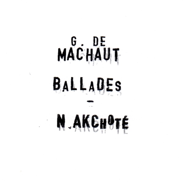 Machaut: Les ballades (Arr. for Guitar) album cover