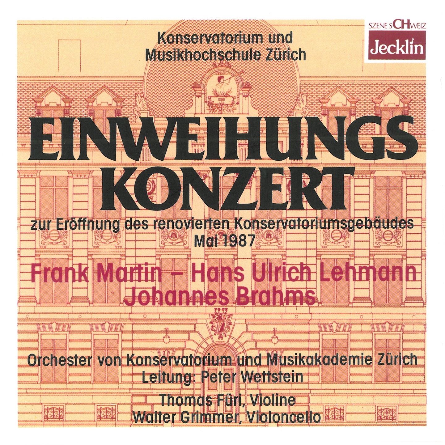 Einweihungskonzert zur Eröffnung des renovierten Konservatoriumsgebäudes Mai 1987 album cover