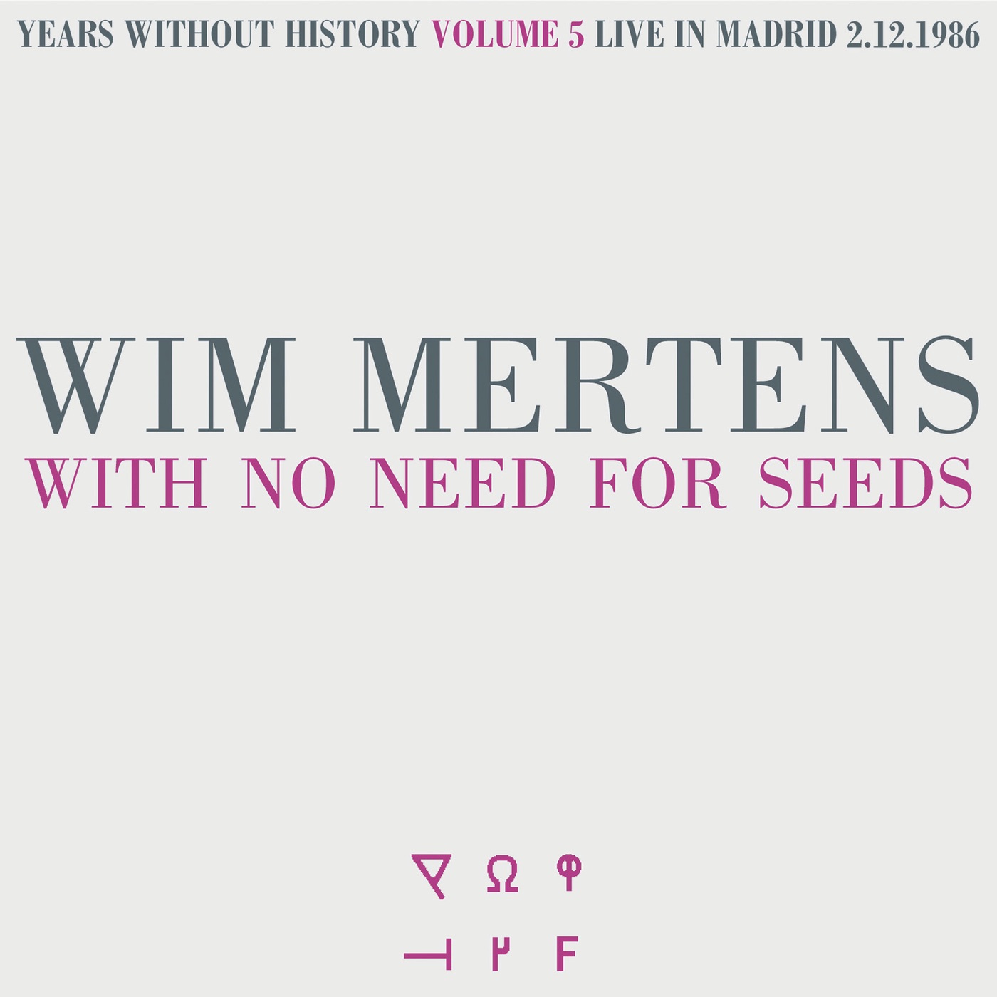 With No Need for Seeds album cover