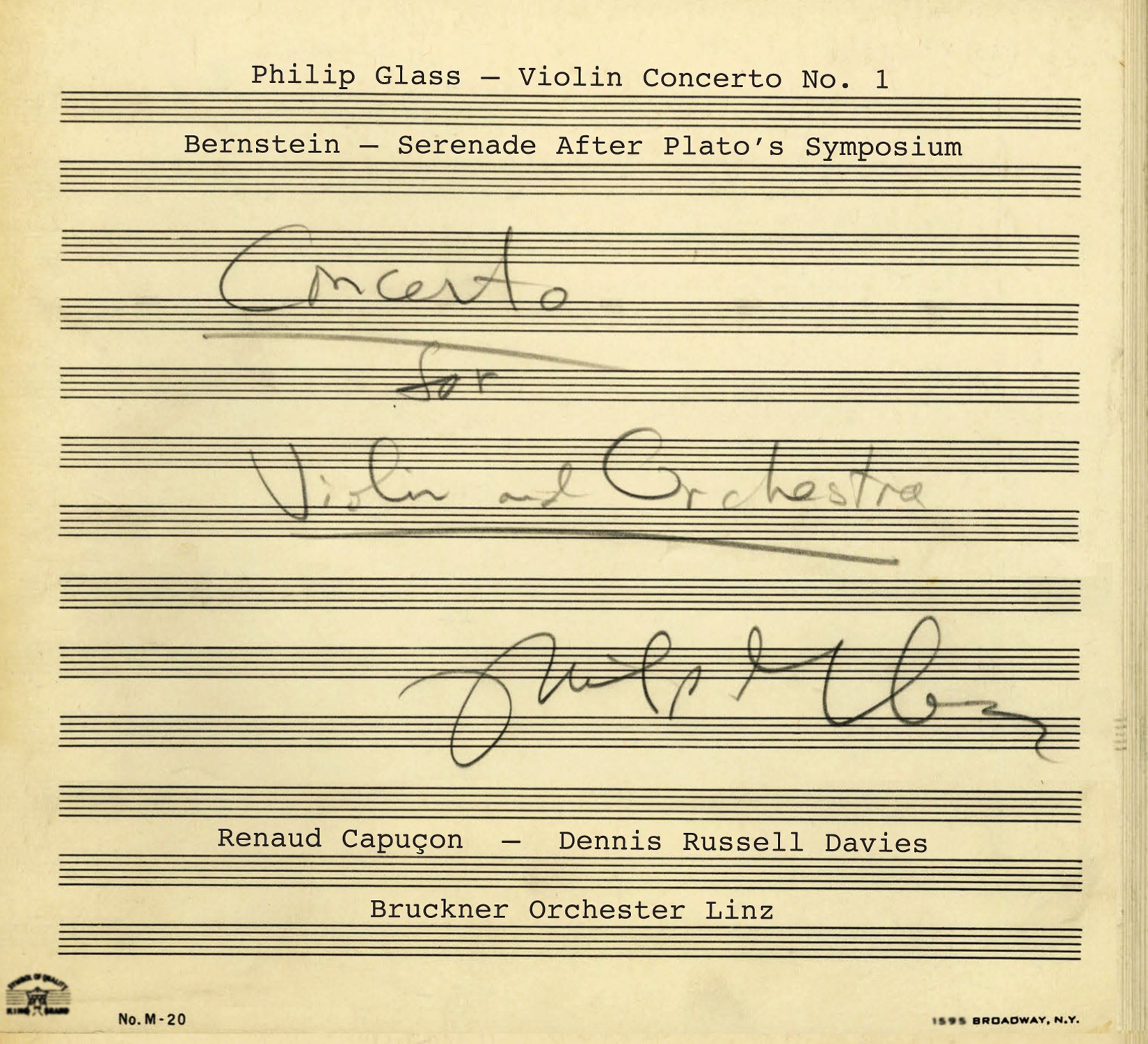Philip Glass: Violin Concerto No. 1 - Leonard Bernstein: Serenade after Plato’s Symposium album cover