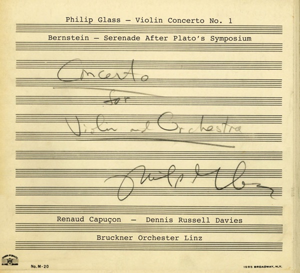 Philip Glass: Violin Concerto No. 1 - Leonard Bernstein: Serenade after Plato’s Symposium album cover