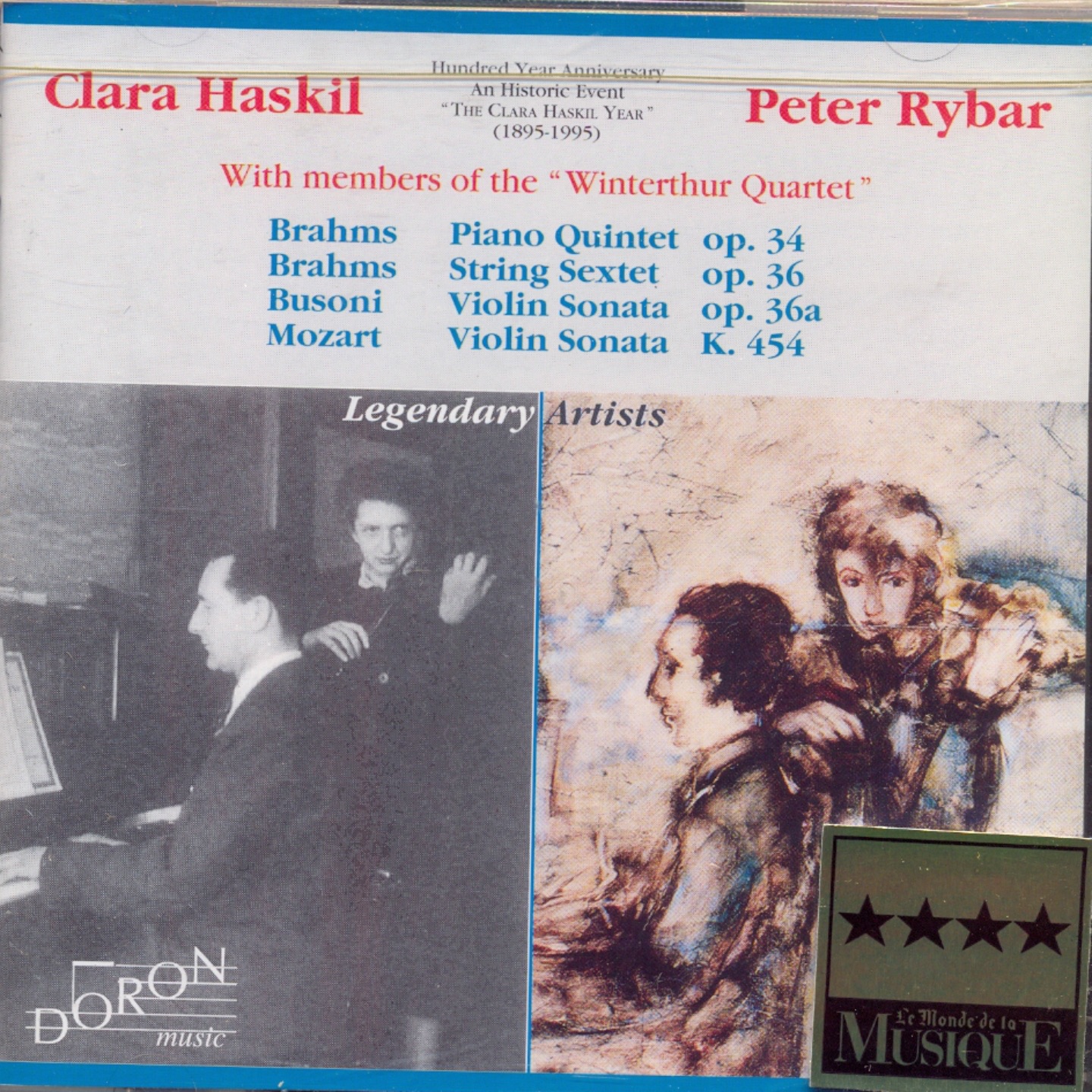 Clara Haskil & Peter Rybar: Brahms, Busoni, Mozart album cover