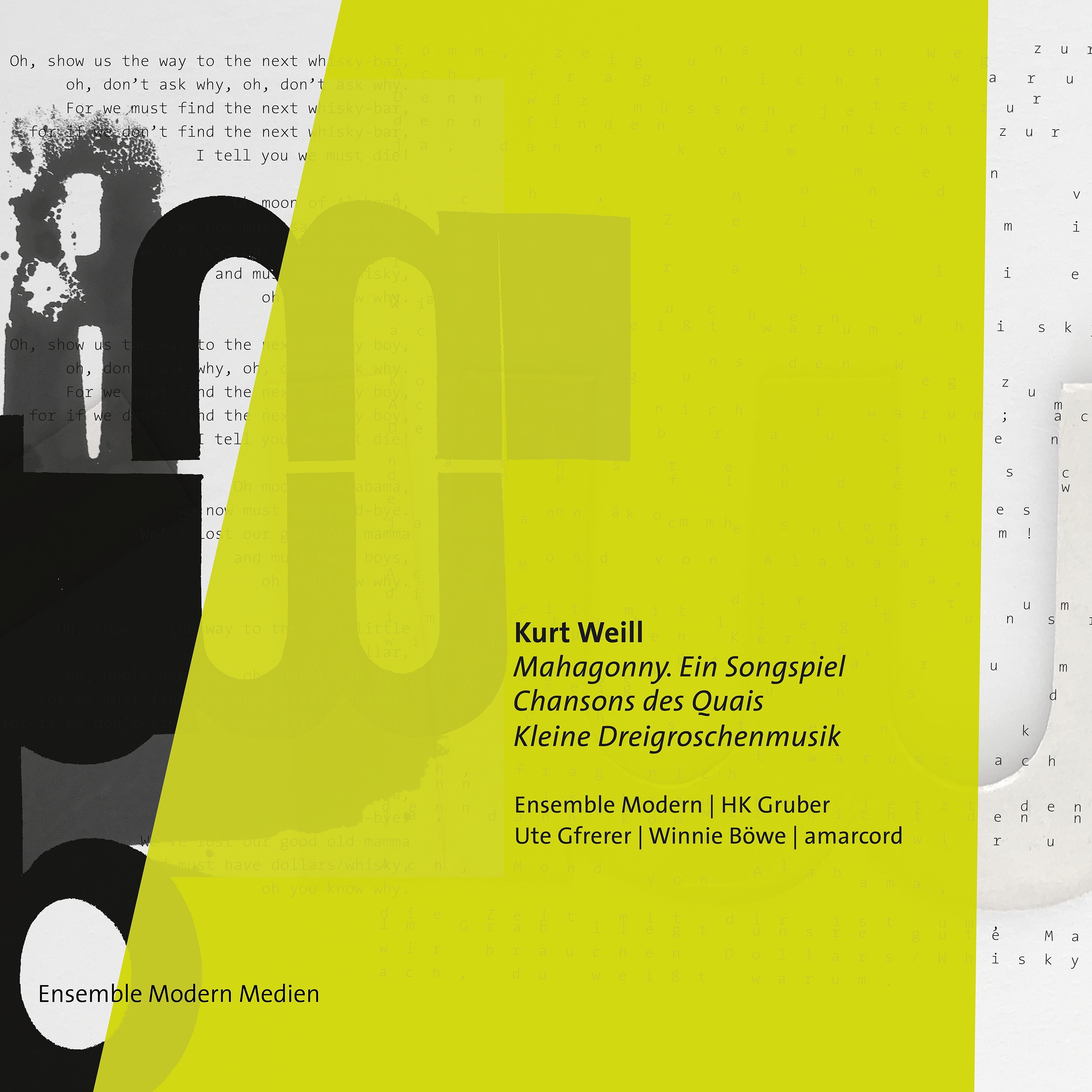Kurt Weill. Mahagonny. Chansons des Quais. Kleine Dreigroschenmusik album cover
