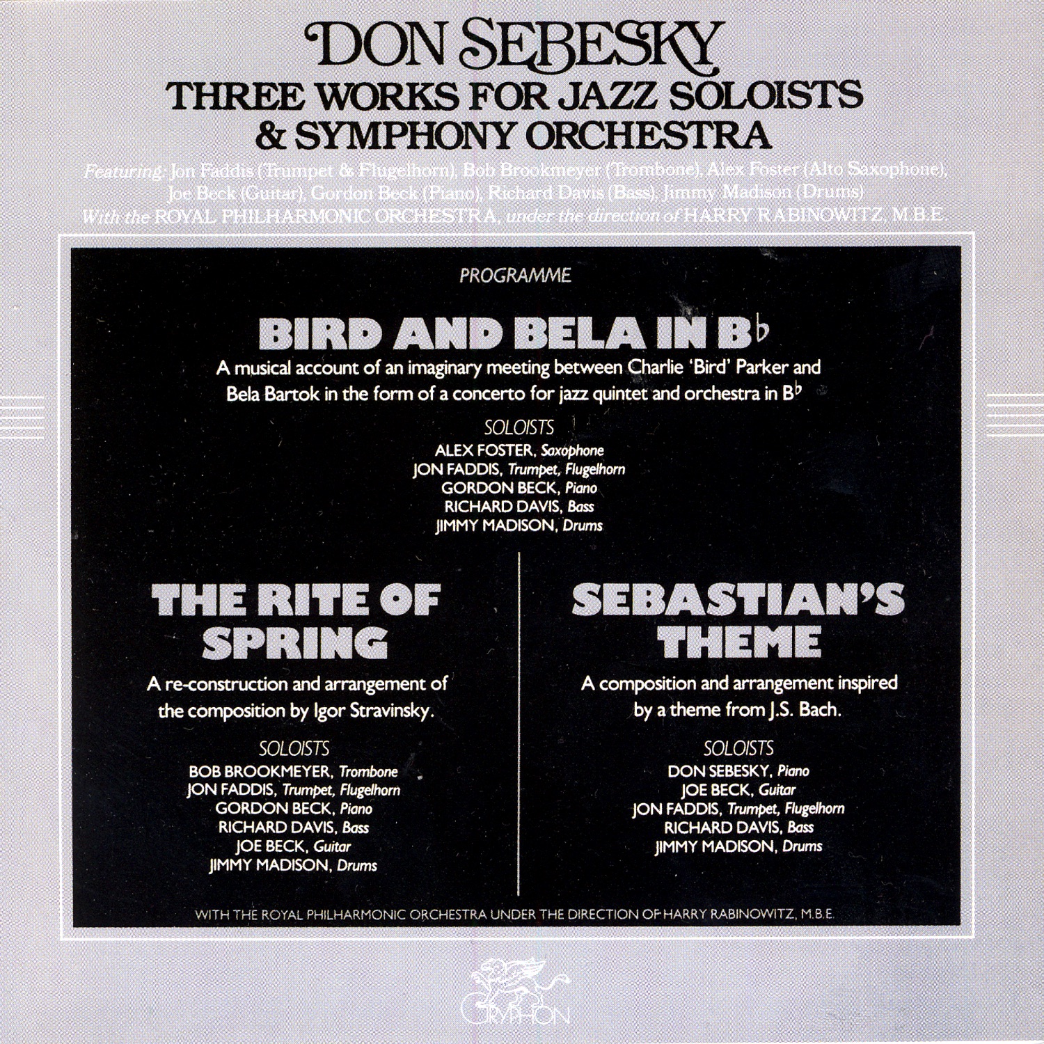 Three Works for Jazz Soloists & Symphony Orchestra album cover