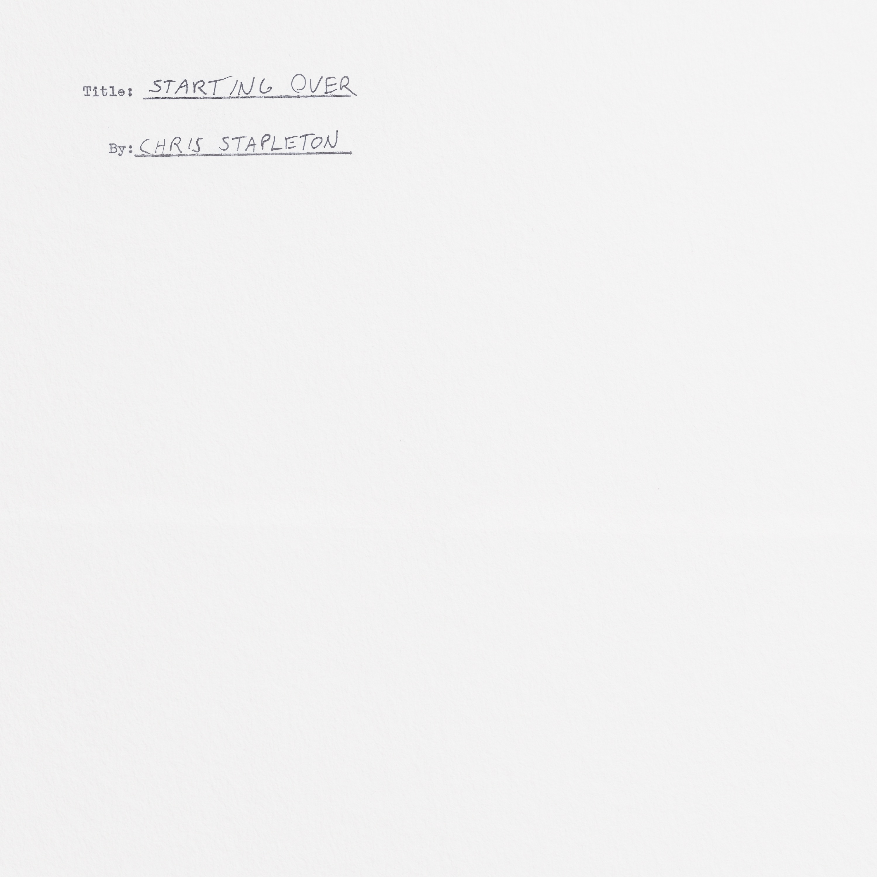 Starting Over album cover