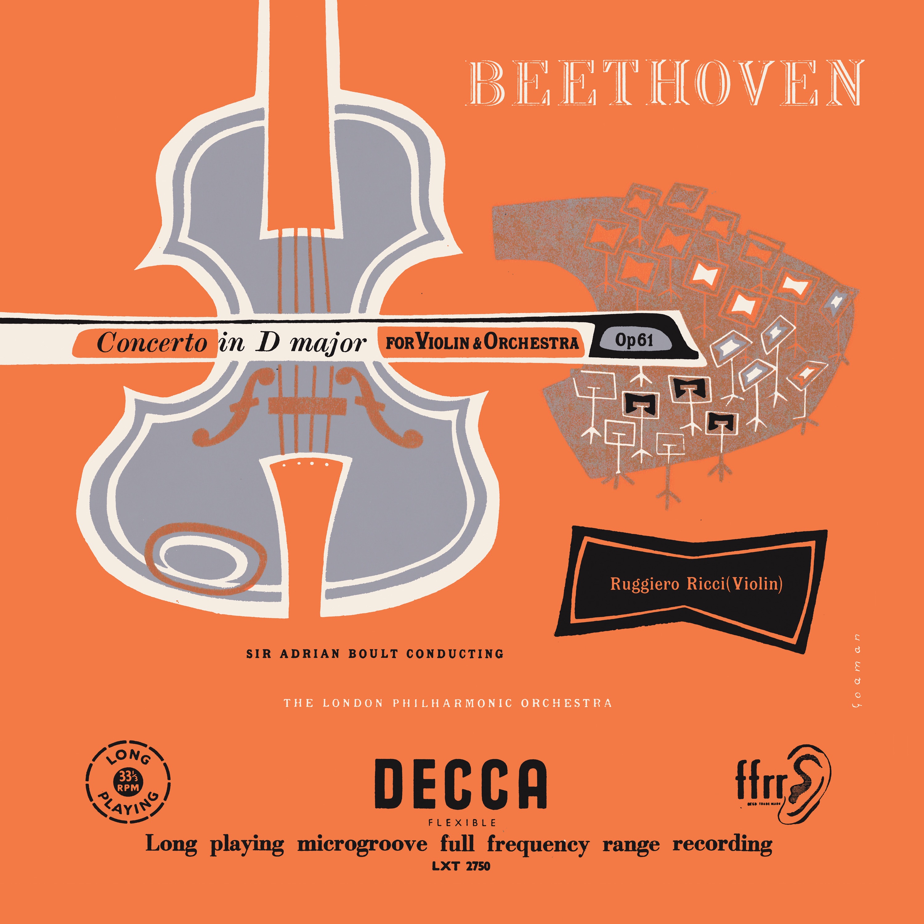 Beethoven: Violin Concerto; Tchaikovsky: Violin Concerto (Ruggiero Ricci: Complete Decca Recordings, album cover