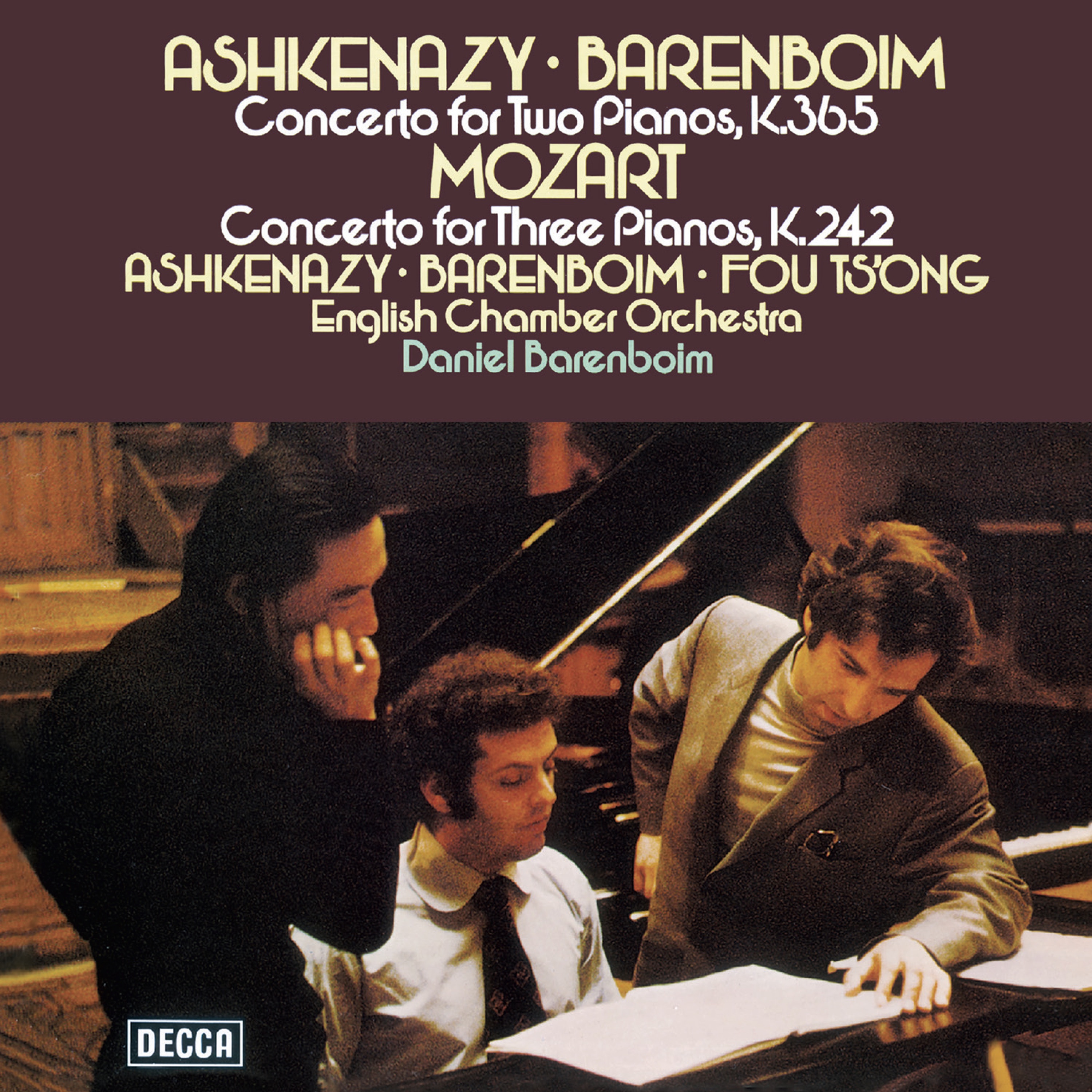 Mozart: Concerto for 3 Pianos and Orchestra (No. 7) in F, KV 242 'Lodron'; Concerto for 2 Pianos and album cover
