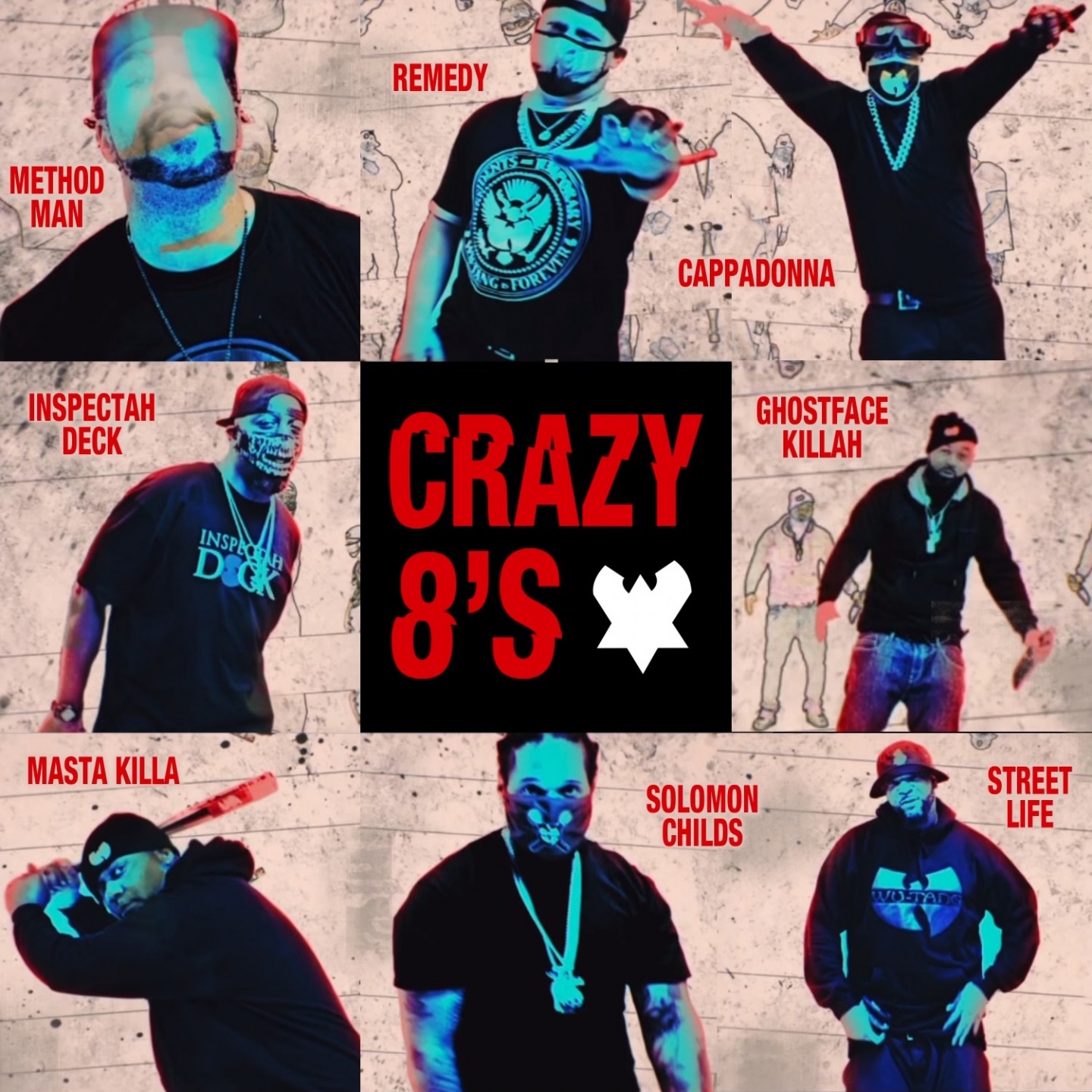 Crazy 8's (feat. Method Man, Ghostface Killah, Inspectah Deck, Masta Killa, Cappadonna, Solomon Chil album cover