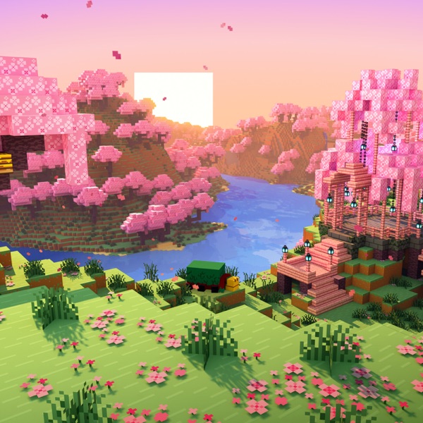 Minecraft Soothing Scenes: Relaxing Cherry Grove (feat. Aaron Cherof) album cover