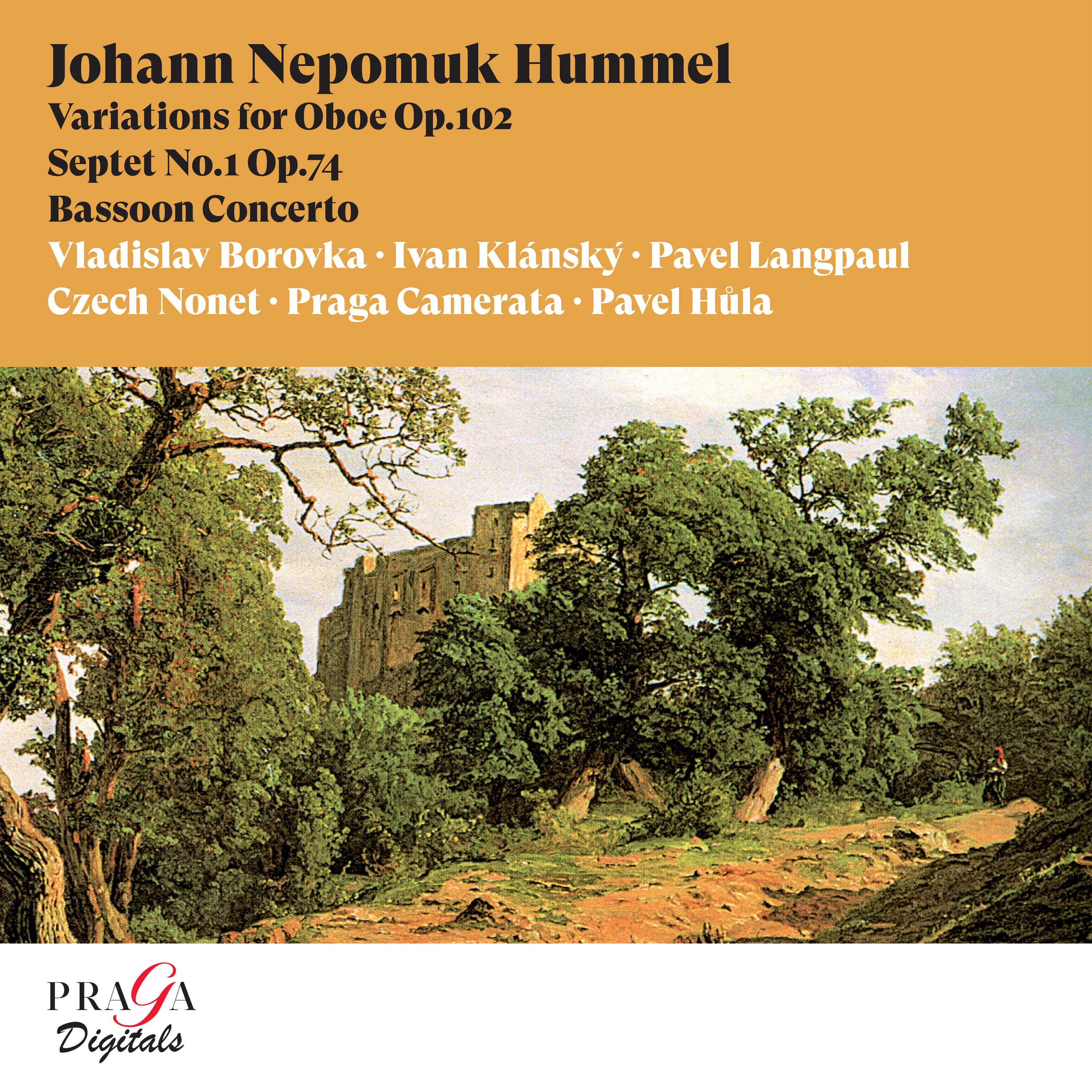 Johann Nepomuk Hummel: Variations for Oboe, Septet No. 1, Bassoon Concerto album cover