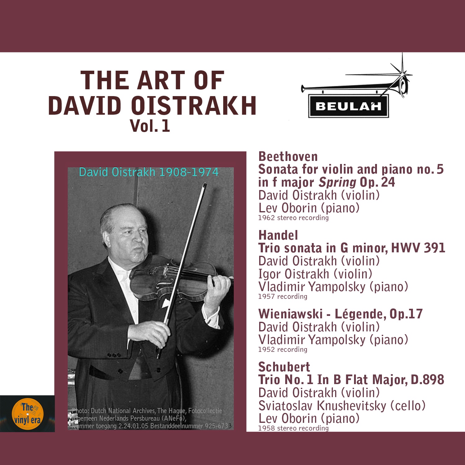 The Art of David Oistrakh, Vol. 1 album cover