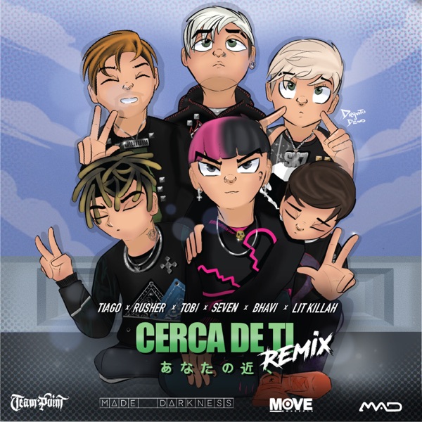 Cerca de ti (feat. Rusherking, Bhavi, Tobi) [Remix] - Single album cover