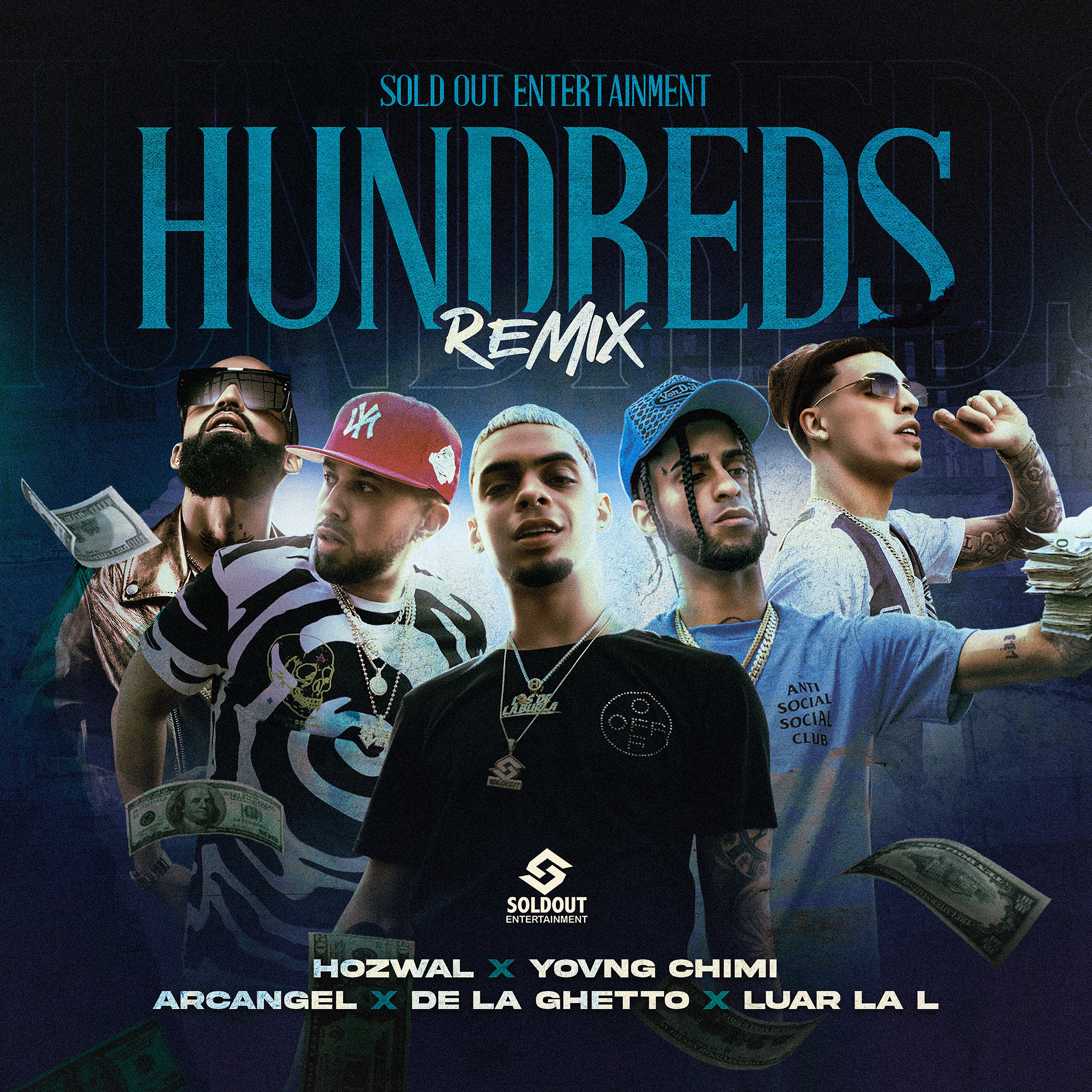 Hundreds (feat. Yovngchimi & Luar la L) [Remix] - Single album cover